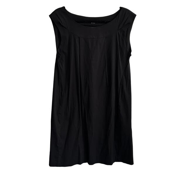 Theory Danela Shift Dress 10 Black Boatneck Capsule Minimalist Stretch - Picture 1 of 5